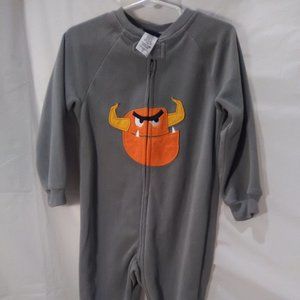 Joe Boxer Toddler One Piece Warm Fleece Footed Pajamas Color Gray Size 2T